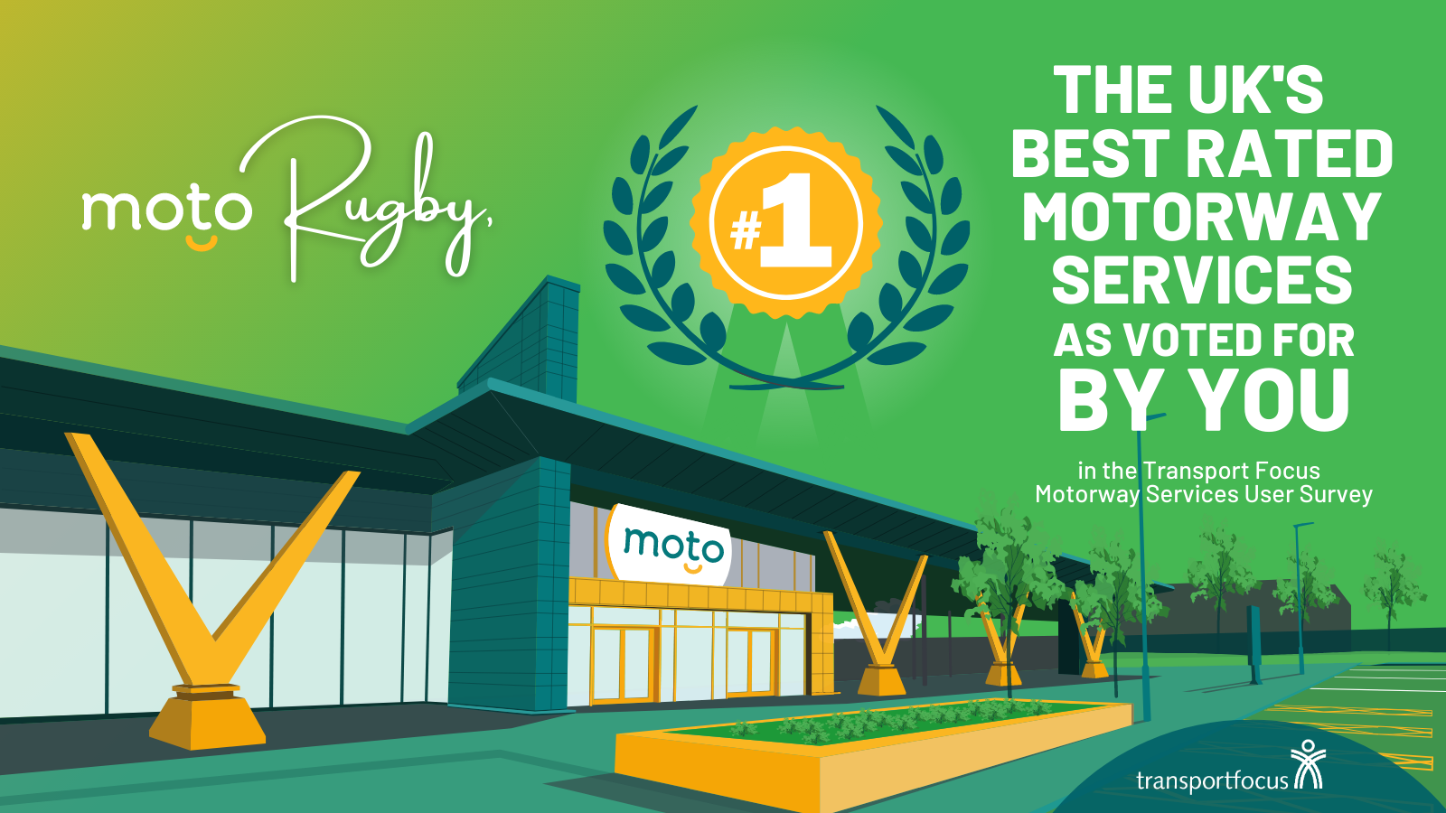 Moto Rugby rated the UK's best motorway service area by Transport Focus
