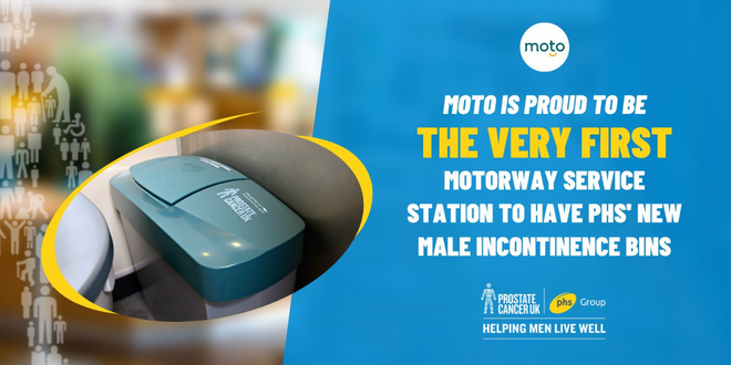 Moto introduce new phs male incontinence bins across their sites