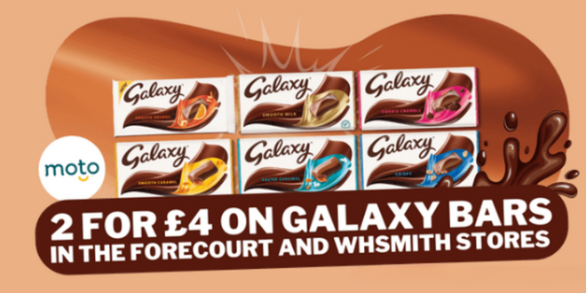 2 for £4 Galaxy chocolate