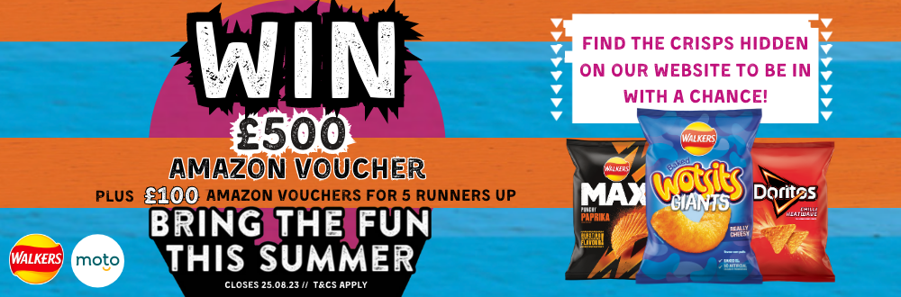 Win a £500 Amazon Voucher with Walkers and Moto this summer