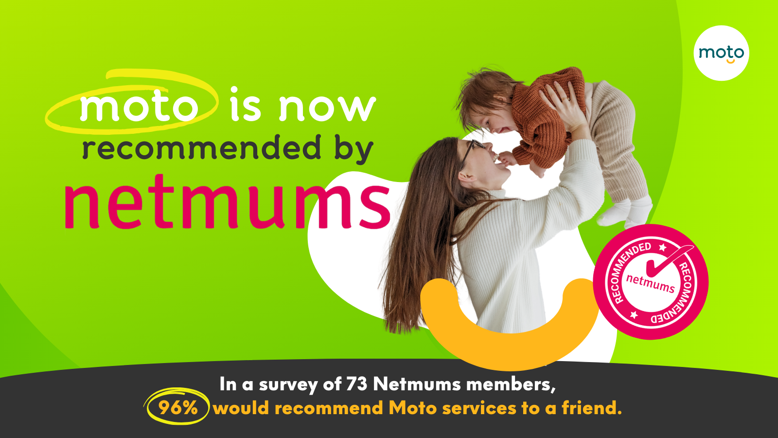 Moto has been been awarded the Netmums Recommended stamp of approval!