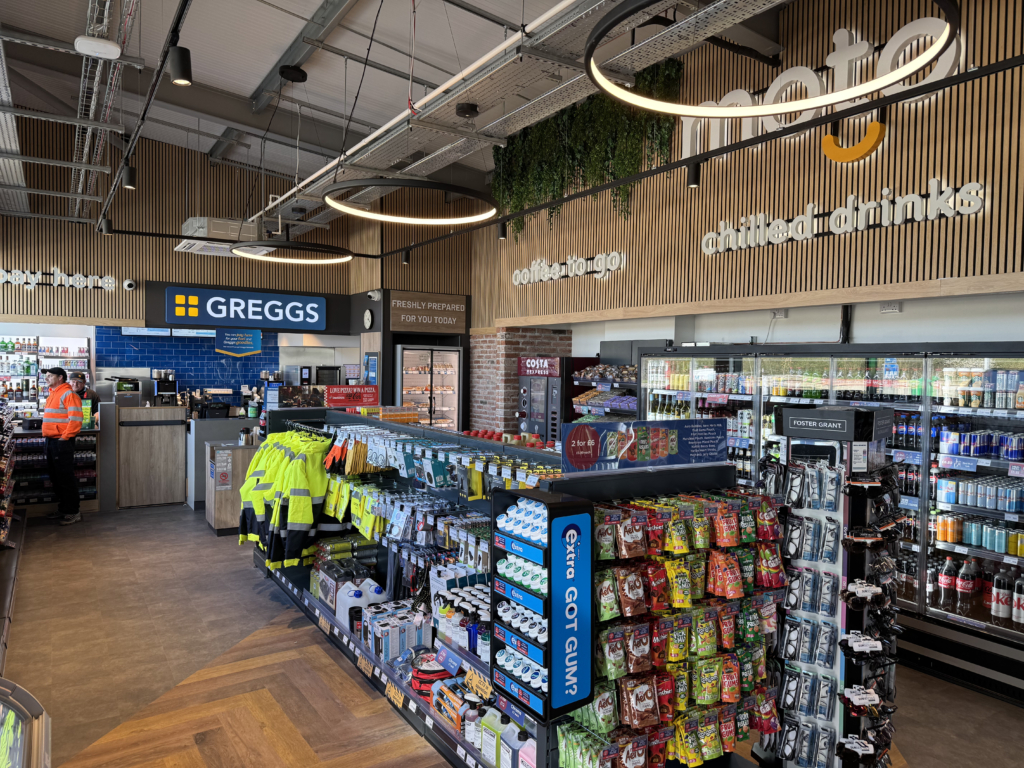 The interior of Sawtry's BP forecourt.